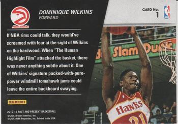 2012-13 Panini Past & Present - Shattered Black #1 Dominique Wilkins Back