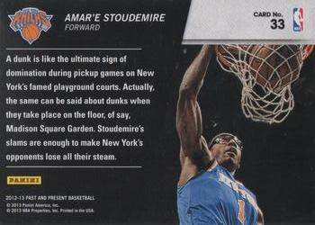 2012-13 Panini Past & Present - Shattered Black #33 Amare Stoudemire Back
