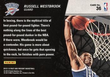 2012-13 Panini Past & Present - Shattered Black #36 Russell Westbrook Back