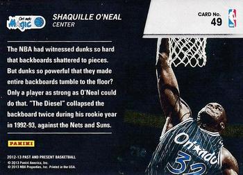 2012-13 Panini Past & Present - Shattered Black #49 Shaquille O'Neal Back