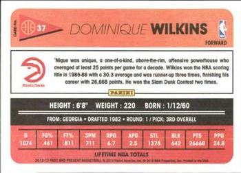 2012-13 Panini Past & Present - Variations #37 Dominique Wilkins Back