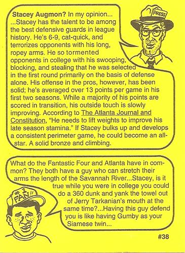 1993 First Amendment Publishing Skinnies #38 Stacey Augmon Back