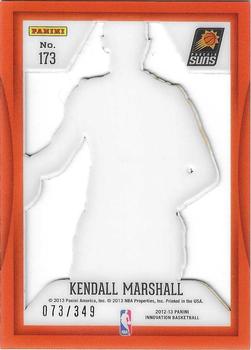 2012-13 Panini Innovation #173 Kendall Marshall Back