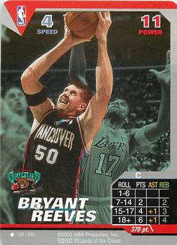 2002 NBA Showdown #109 Bryant Reeves Front
