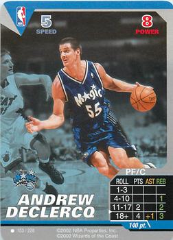 2002 NBA Showdown #153 Andrew Declercq Front