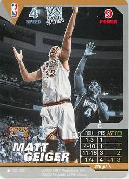 2002 NBA Showdown #163 Matt Geiger Front