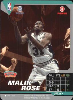 2002 NBA Showdown #200 Malik Rose Front