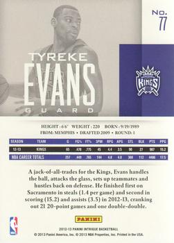 2012-13 Panini Intrigue #77 Tyreke Evans Back