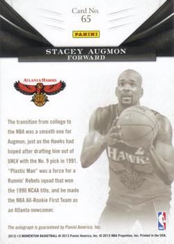 2012-13 Panini Momentum - Monumental Marks Red #65 Stacey Augmon Back