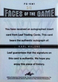 2012-13 Leaf Metal - Faces of the Game Gold #FG-KM1 Karl Malone Back