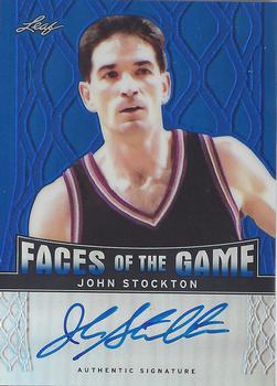 2012-13 Leaf Metal - Faces of the Game Holo Blue #FG-JS4 John Stockton Front