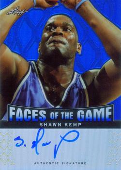 2012-13 Leaf Metal - Faces of the Game Holo Blue #FG-SK1 Shawn Kemp Front