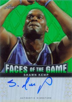 2012-13 Leaf Metal - Faces of the Game Holo Green #FG-SK1 Shawn Kemp Front