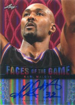 2012-13 Leaf Metal - Faces of the Game Holo Red #FG-KM1 Karl Malone Front