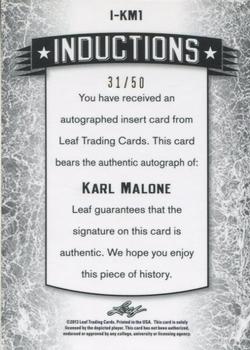 2012-13 Leaf Metal - Inductions Holo #I-KM1 Karl Malone Back