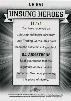 2012-13 Leaf Metal - Unsung Heroes #UH-BA1 B.J. Armstrong Back