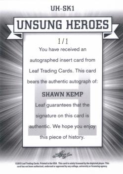 2012-13 Leaf Metal - Unsung Heroes Gold #UH-SK1 Shawn Kemp Back