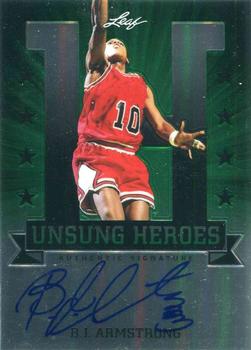 2012-13 Leaf Metal - Unsung Heroes Holo Green #UH-BA1 B.J. Armstrong Front
