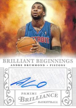 2012-13 Panini Brilliance - Brilliant Beginnings Autographs #3 Andre Drummond Front