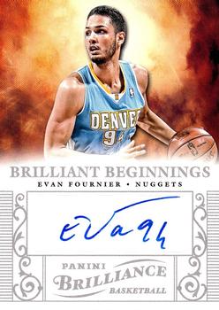 2012-13 Panini Brilliance - Brilliant Beginnings Autographs #22 Evan Fournier Front
