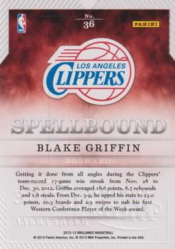 2012-13 Panini Brilliance - Spellbound #36 Blake Griffin Back