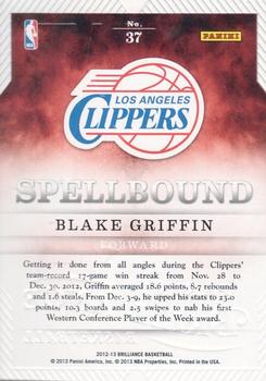 2012-13 Panini Brilliance - Spellbound #37 Blake Griffin Back