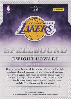 2012-13 Panini Brilliance - Spellbound #48 Dwight Howard Back