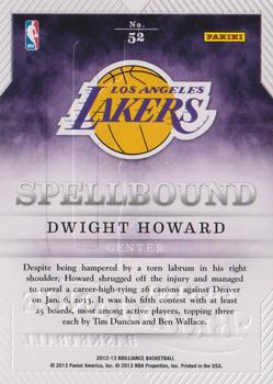 2012-13 Panini Brilliance - Spellbound #52 Dwight Howard Back