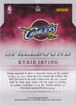 2012-13 Panini Brilliance - Spellbound #66 Kyrie Irving Back
