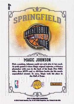 2012-13 Panini Brilliance - Springfield #8 Magic Johnson Back