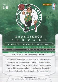 2012-13 Panini Brilliance - Starburst #16 Paul Pierce Back