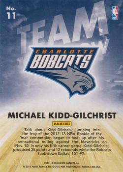 2012-13 Panini Brilliance - Team Tomorrow #11 Michael Kidd-Gilchrist Back