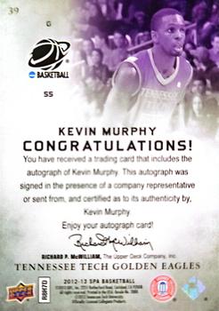 2012-13 SP Authentic - Autographs #39 Kevin Murphy Back
