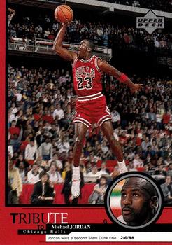 1999 Upper Deck Tribute to Michael Jordan #29 Michael Jordan (Second Slam Dunk Title 2/6/88) Front