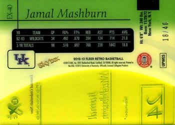 2012-13 Fleer Retro - 97-98 EX 2001 Essential Credentials Now #EX-40 Jamal Mashburn Back