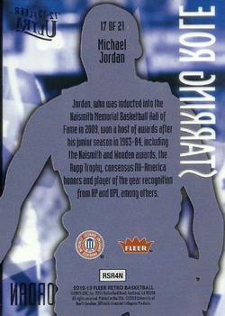 2012-13 Fleer Retro - 97-98 Ultra Starring Role #17 Michael Jordan Back