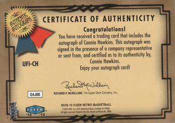 2012-13 Fleer Retro - 99-00 Ultra Fresh Ink #UFI-CH Connie Hawkins Back