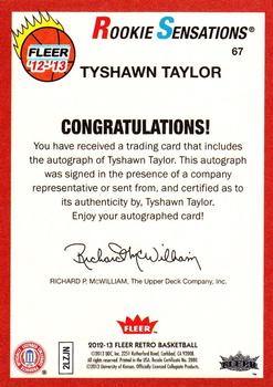2012-13 Fleer Retro - Autographs #67 Tyshawn Taylor Back