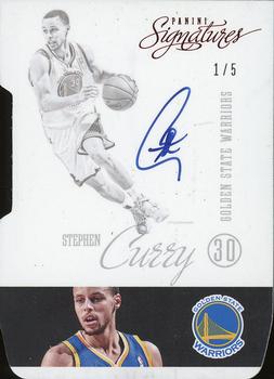 2012-13 Panini Signatures - Signatures Die Cut Red #130 Stephen Curry Front