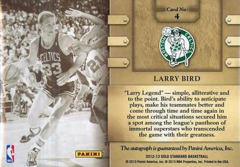 2012-13 Panini Gold Standard - Mother Lode Autographs #4 Larry Bird Back