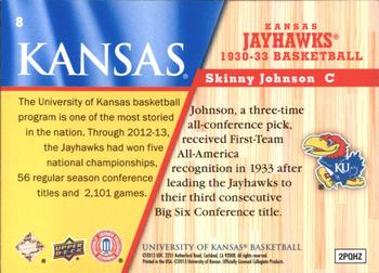 2013 Upper Deck University of Kansas #8 Skinny Johnson Back