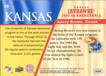 2013 Upper Deck University of Kansas #35 Larry Brown Back