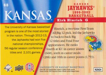 2013 Upper Deck University of Kansas #68 Kirk Hinrich Back