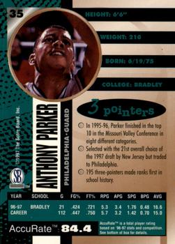 1997-98 Score Board Autographed #35 Anthony Parker Back