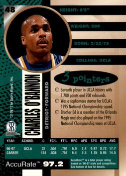 1997-98 Score Board Autographed #48 Charles O'Bannon Back