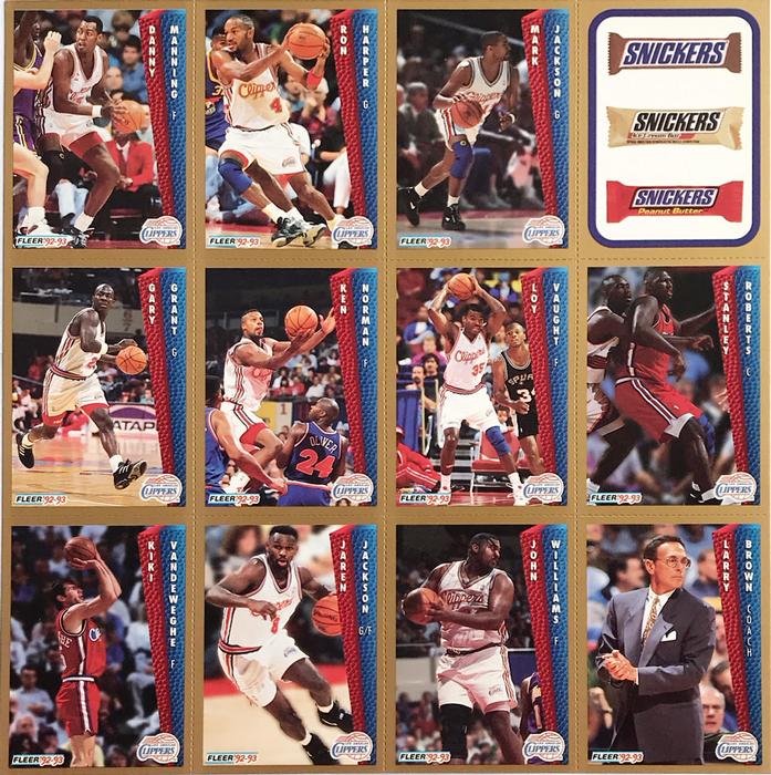 1992-93 Fleer - Team Sheets #NNO Danny Manning / Ron Harper / Mark Jackson / Gary Grant / Ken Norman / Loy Vaught / Stanley Roberts Front