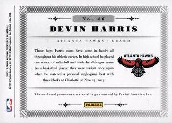 2012-13 Panini National Treasures - Material Treasures #46 Devin Harris Back