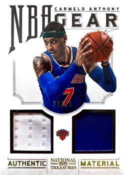 2012-13 Panini National Treasures - NBA Gear Dual #41 Carmelo Anthony Front