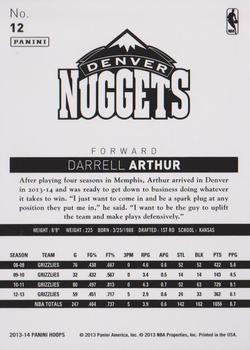 2013-14 Hoops #12 Darrell Arthur Back