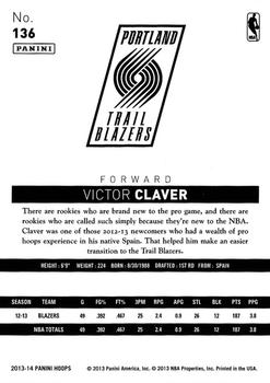 2013-14 Hoops #136 Victor Claver Back